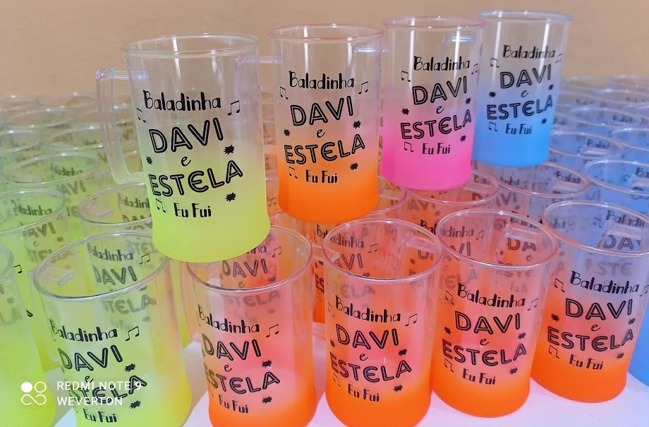 Kit 100 uni Canecas chopp 430ml DEGRADE Personalizadas