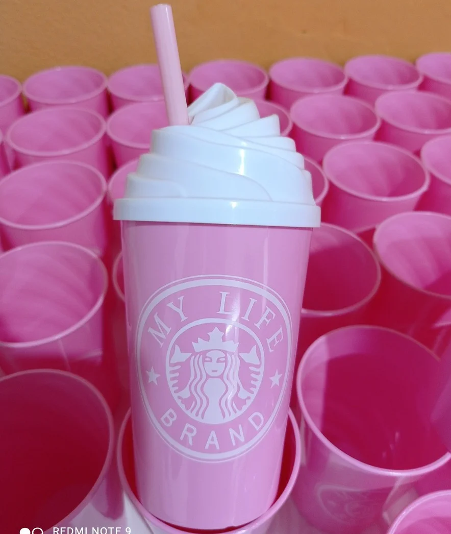 Kit 100 uni Copos Chantilly 480ml Personalizados