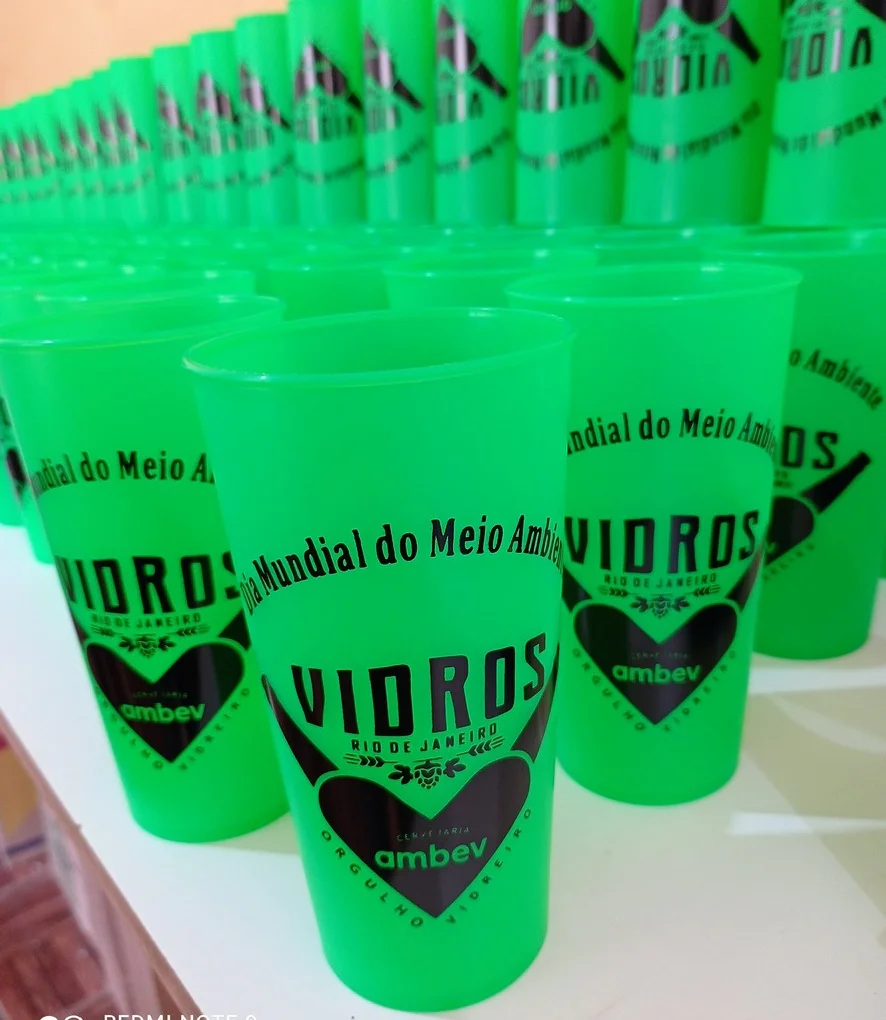 Kit 100 uni Copos Ecologicos 550ml Personalizados