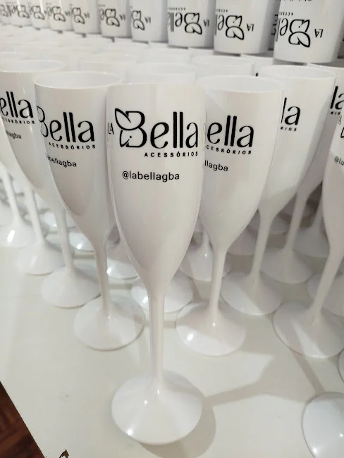 Kit 100 uni Taças de Champanhe 190ml Personalizadas