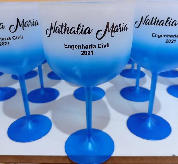 Kit 50 uni Taças de Gin DEGRADE JATEADO 580ml Personalizadas