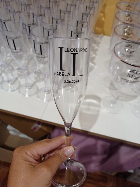 kit 50 uni Taças de Champanhe 190ml Personalizadas - Imagem 2